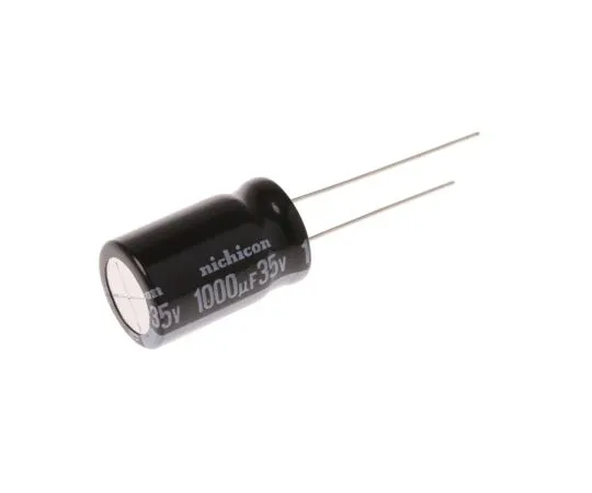 63-5043-19　Nichicon 1000μF 35V dc Aluminium Electrolytic Capacitor, Through Hole 12.5 (Dia.) x 20mm +105°C 12.5mm 5mm　UVY1V102MHD