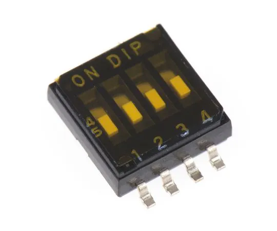 63-5159-15　4 Way Surface Mount DIP Switch SPST, Flush Slide Actuator　DHA-04T-Q