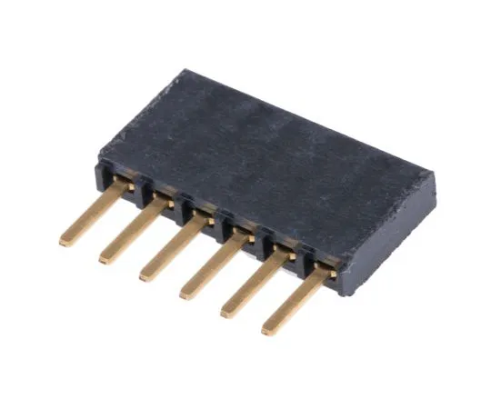 63-5080-23　Samtec SSW Series 2.54mm Pitch 6 Way 1 Row Straight PCB Socket, Through Hole, Solder Termination　SSW-106-02-G-S