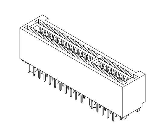 63-5082-40　Samtec PCIE Series, FemalePCBEdge Connector, Through Hole Mount, 164 Way, 2 Row, 1mm Pitch, 2.5A　PCIE-164-02-F-D-TH