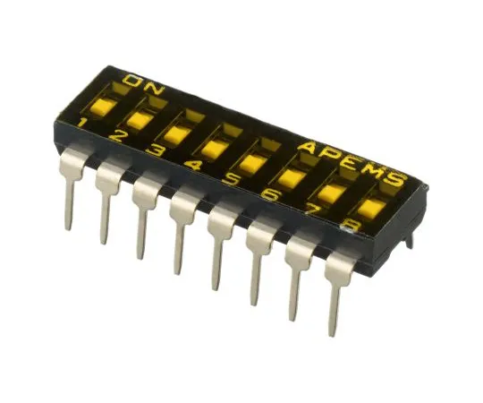 63-5159-13　8 Way Through Hole DIP Switch SPST, Recessed Actuator Slide Actuator　IKD0800000