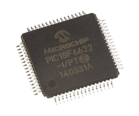 63-5037-89　Microchip, 8bit PIC Microcontroller, 40MHz, 1.024 kB, 64 kB Flash, 64-Pin TQFP　PIC18F6622-I/PT