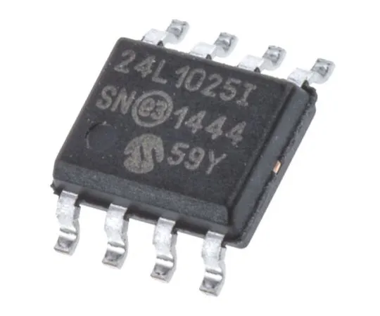 63-4964-01　Microchip 24LC1025-I/SN, 1Mbit Serial EEPROM Memory, 900ns 8-Pin SOIC Serial-2 Wire　24LC1025-I/SN
