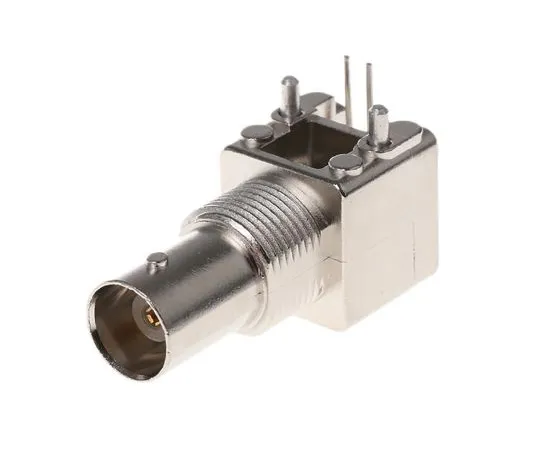 63-4948-70　TE Connectivity Right Angle 50Ω PCB Mount Bulkhead Fitting BNC Connector, jack, Nickel, Through Hole Termination　5227677-1