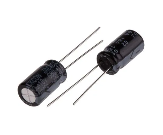 63-4997-92　RS PRO 680μF 16V dc Aluminium Electrolytic Capacitor, Through Hole 8 (Dia.) x 14mm +105°C 8mm 3.5mm 14mm　711-0961