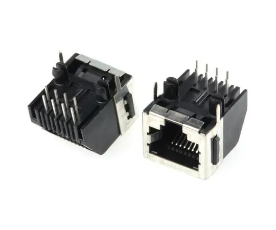 63-6555-97　RJ 45 socket 8P 8C pole Cat 3 right angle through hole female　5555141-1