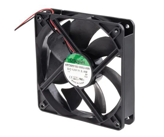 63-5067-20　Sunon EE Series Axial Fan, 120 x 120 x 25mm, 158m³/h, 3.4W, 12 V dc　EEC0251B2-000U-A99