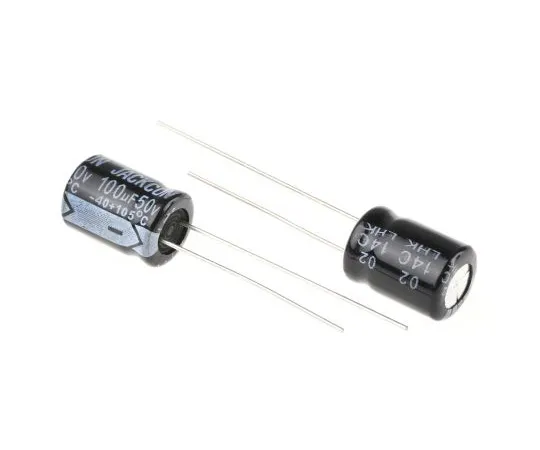 63-4998-44　RS PRO 100μF 50V dc Aluminium Electrolytic Capacitor, Through Hole 8 (Dia.) x 11mm +105°C 8mm 3.5mm 11mm　711-1441