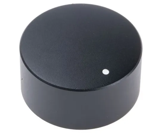 63-5092-16　RS Pro Potentiometer Knob, Push-On Type, 35mm Knob Diameter, Black, Splined Shaft Type, 6mm Shaft　777-7316