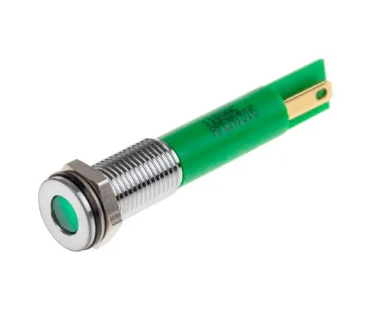 63-5176-04　RS PRO Green Indicator, 110 V ac, 8mm Mounting Hole Size, Faston, Solder Lug Termination, IP67　913-8725