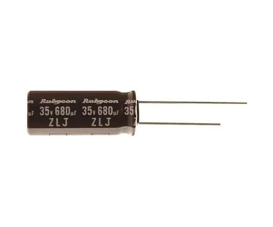 63-5027-66　Rubycon 220μF 35V dc Aluminium Electrolytic Capacitor, Through Hole 8 (Dia.) x 16mm +105°C 8mm 3.5mm　35ZLJ220M8X16