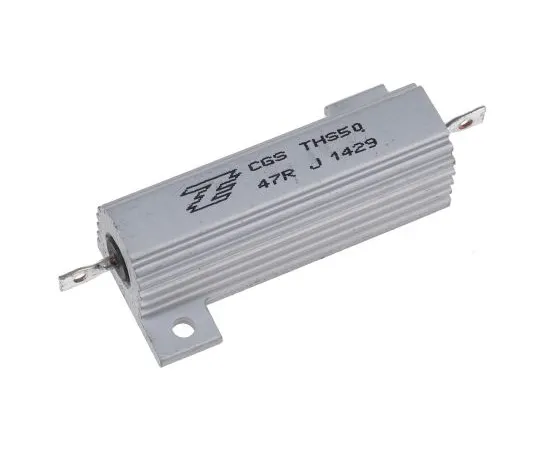 63-5061-63　TE Connectivity THS50 Series Aluminium Ho***d Solder Lug Wire Wound Panel Mount Resistor, 47Ω ±5% 50W　THS5047RJ