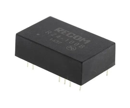 63-5034-53　Recom 5W Isolated DC-DC Converter Through Hole, Voltage in 21 → 27 V dc, Voltage out 55 → 135V dc　R24-100B