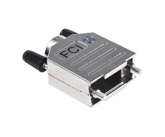 63-5044-08　Amphenol FCI 8655MH Series Die Cast Zinc D-sub Connector Backshell, 9 Way, Strain Relief　8655MH0902BKLF
