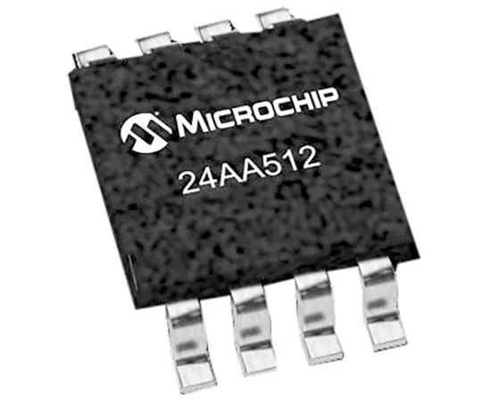 63-4985-53　Microchip 24AA512-I/SN, 512kbit Serial EEPROM Memory 8-Pin SOIC I2C　24AA512-I/SN