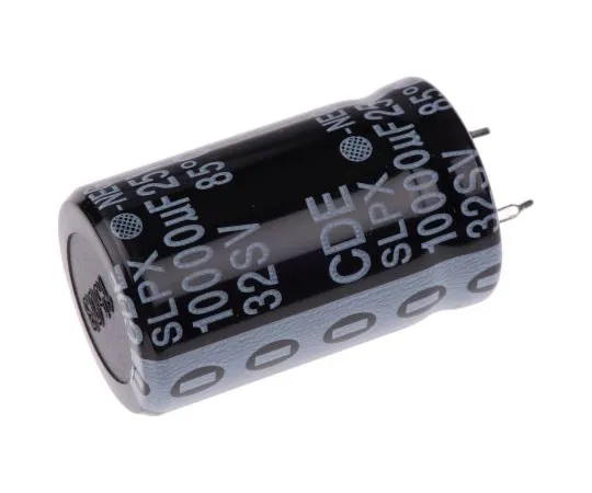 63-5048-68　Cornell-Dubilier 10000μF 25V dc Aluminium Electrolytic Capacitor, Through Hole 22 (Dia.) x 35mm +85°C 22mm 10mm　SLPX103M025A5P3
