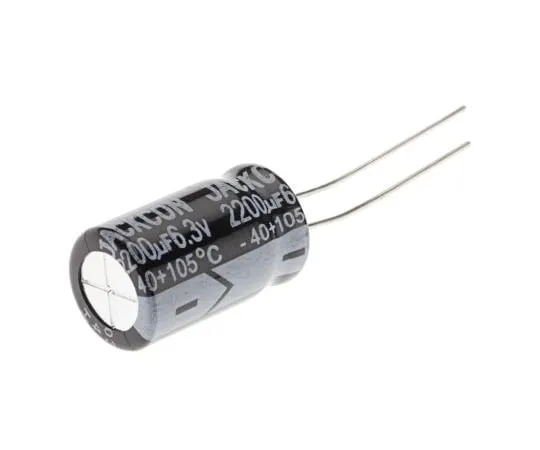 63-4997-75　RS PRO 2200μF 6.3V dc Aluminium Electrolytic Capacitor, Through Hole 10 (Dia.) x 17mm +105°C 10mm 5mm 17mm　711-0747