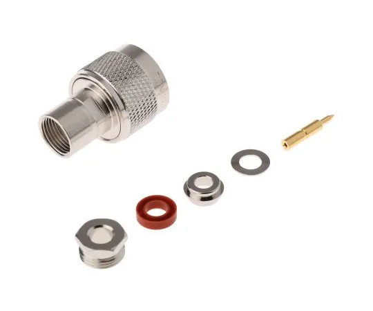 63-4981-32　Amphenol 50Ω Straight Cable Mount N Type Connector, Plug, Solder Termination, 0 → 6GHz, RG142 A/U, RG223/U, RG58　N1141A1-NT3G-1-50