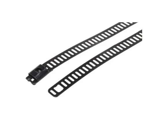 63-6550-94　RS PRO Black Polyester Coated Stainless Steel Ladder Cable Tie, 225mm x 7 mm　121-652