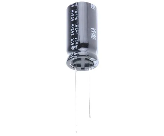 63-5043-25　Nichicon 1000μF 50V dc Aluminium Electrolytic Capacitor, Through Hole 12.5 (Dia.) x 25mm +105°C 12.5mm 5mm　UVY1H102MHD