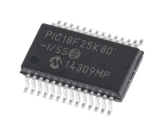 63-5009-61　Microchip, 8bit PIC Microcontroller, 64MHz, 32 kB Flash, 28-Pin SSOP　PIC18F25K80-I/SS