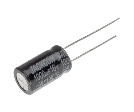 63-4997-96　RS PRO 1000μF 16V dc Aluminium Electrolytic Capacitor, Through Hole 10 (Dia.) x 17mm +105°C 10mm 5mm 17mm　711-0996