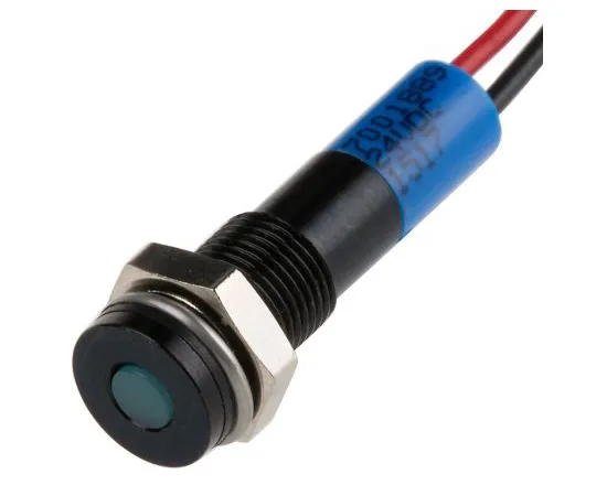 63-4978-07　RS PRO Blue Indicator, 24 V dc, 6mm Mounting Hole Size, Lead Wires Termination, IP67　700-1889