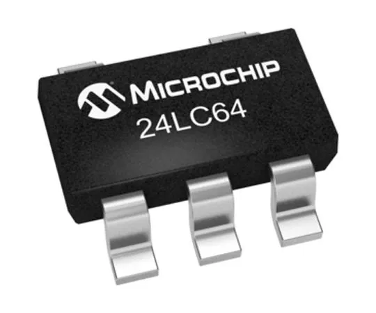 63-4963-76　Microchip 24LC64T-I/OT, 64kbit Serial EEPROM Memory, 900ns 5-Pin SOT-23 I2C　24LC64T-I/OT