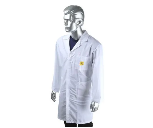 63-5104-43　RS PRO White Lab Coat, Unisex, Reusable Dissipative L　789-8081
