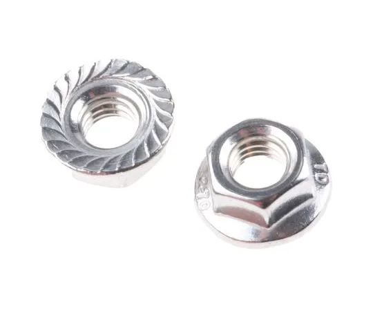 63-5028-03　11.8mm Plain Stainless Steel Hex Flanged Nut, M5, A2 304　725-9650