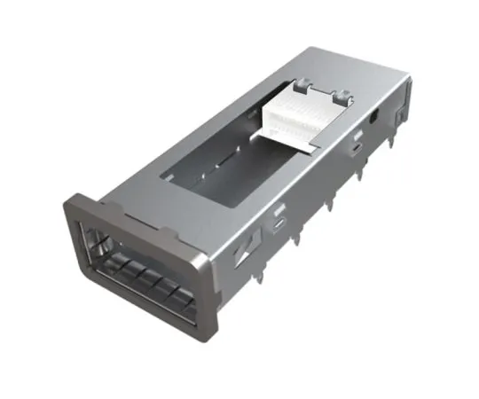 63-5133-99　TE Connectivity 1551891 Series Single Port Port Right Angle QSFP+ Cage, Press-Fit Termination　1551891-1