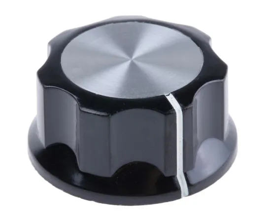 63-5096-57　TE Connectivity Potentiometer Knob, Grub Screw Type, 33mm Knob Diameter, Black, 6.35mm Shaft　PKES120B1/4