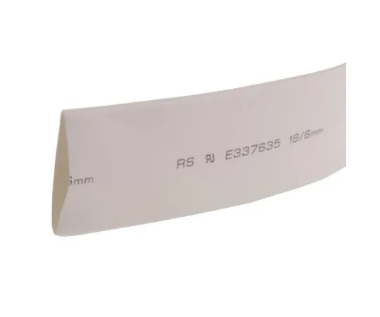 63-4979-43　RS White No Heat Shrink Tubing 18mm Sleeve Dia. x 3m Length 3:1 Ratio　700-4567