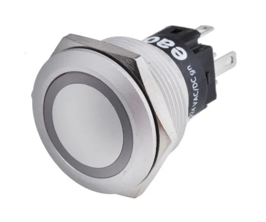 63-5124-68　EAO Single Pole Double Throw (SPDT) Momentary Green LED Push Button Switch, IP65, IP67, 22 (Dia.)mm, Panel Mount, 24V　82-6551.1134
