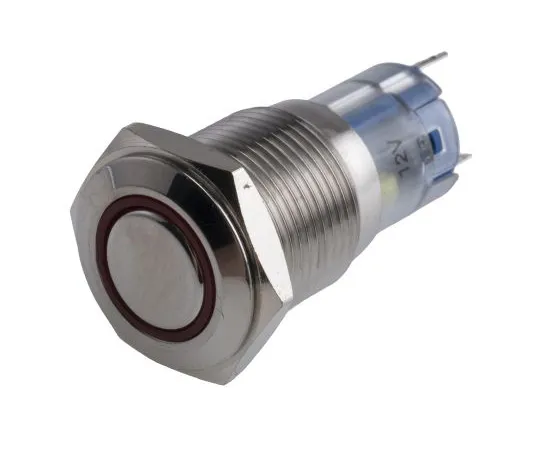 63-5125-53　RS PRO Single Pole Double Throw (SPDT) Momentary Red LED Push Button Switch, IP65, IP67, 16 (Dia.)mm, Panel Mount, 250V　811-8452