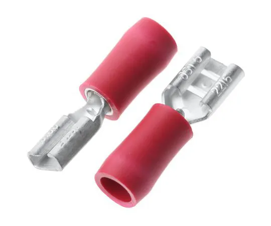 63-4964-70　JST FVDDF Series Red Insulated Crimp Receptacle, 4.75 x 0.5mm, 0.25mm² to 1.65mm², 22AWG to 16AWG　FVDDF1.25-187A-5(S)(LF)