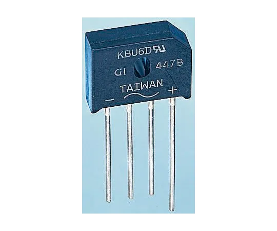 63-5121-05　ON Semiconductor GBU6D, Bridge Rectifier, 6A 200V, 4-Pin GBU　GBU6D