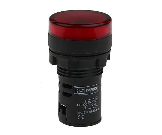 63-5078-31　RS PRO Red LED Pilot Light, 22mm Cutout, IP65, 24 V ac/dc　763-7909