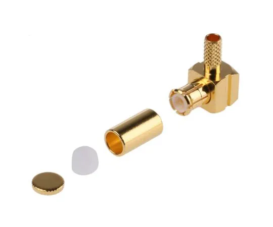 63-4981-26　Amphenol Right Angle Cable Mount MCX Connector Plug, 50Ω Impedance, Crimp Termination, 0 → 6GHz, RG174/U, RG188　MCX1112A1-3GT30G-5-50