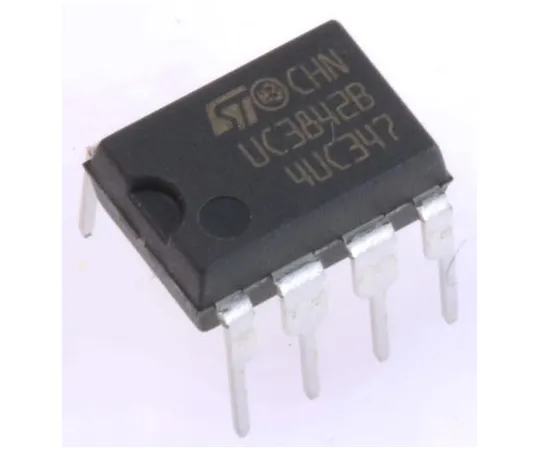 63-4961-07　STMicroelectronics UC3842BN, PWM Current Mode Controller, 1 A, 500 kHz 8-Pin PDIP　UC3842BN