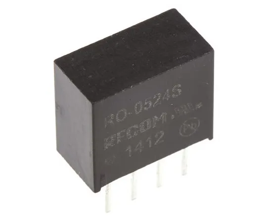 63-4938-48　Recom RO 1W Isolated DC-DC Converter Through Hole, Voltage in 4.5 → 5.5 V dc, Voltage out 24V dc　RO-0524S