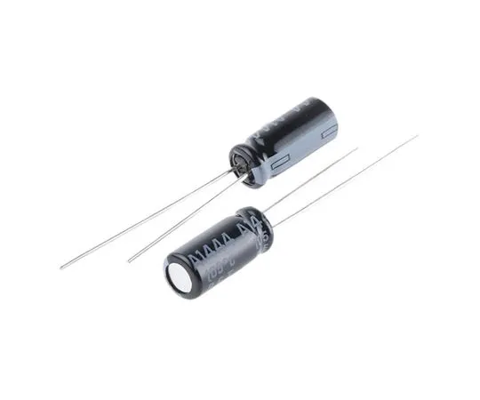 63-5052-82　Rubycon 10μF 63V dc Aluminium Electrolytic Capacitor, Through Hole 5 (Dia.) x 11mm +105°C 5mm 2mm　63YXJ10M5X11