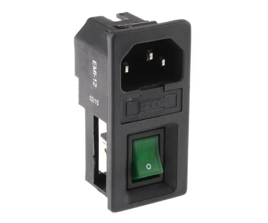 63-5125-16　RS Pro C14 Snap-In IEC Plug Male, 6A, 250 V ac, F*** Size 5 x 20mm　811-7210