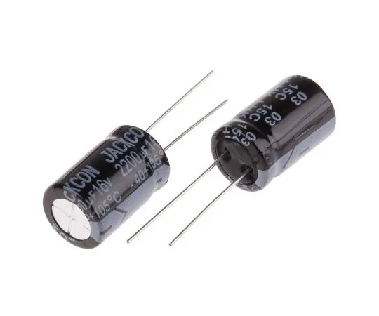 63-4997-97　RS PRO 2200μF 16V dc Aluminium Electrolytic Capacitor, Through Hole 13 (Dia.) x 21mm +105°C 13mm 5mm 21mm　711-1003