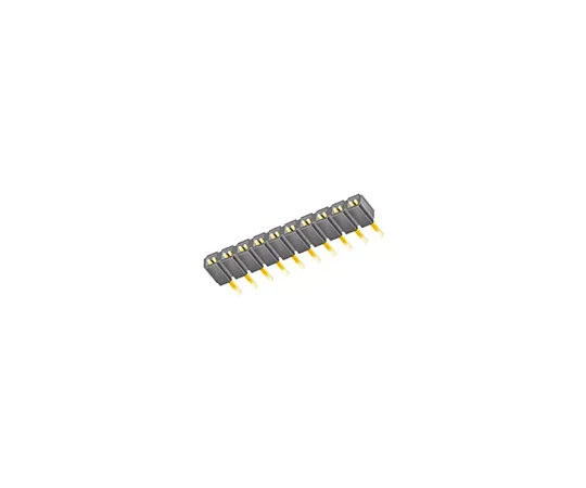 63-5082-50　Samtec SLW Series 2.54mm Pitch 10 Way 1 Row Straight PCB Socket, Through Hole, Solder Termination　SLW-110-01-G-S
