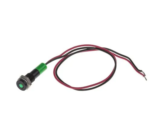 63-4978-06　RS PRO Green Indicator, 24 V dc, 6mm Mounting Hole Size, Lead Wires Termination, IP67　700-1877