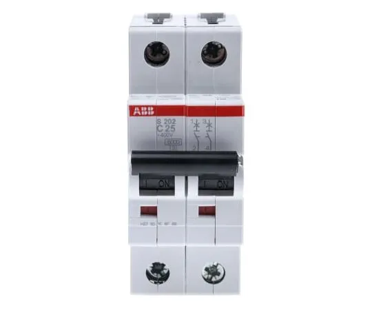63-5050-45　ABB System M Pro S200 MCB Mini Circuit Breaker 2P, 25 A, 6 kA, Curve C　S202-C25