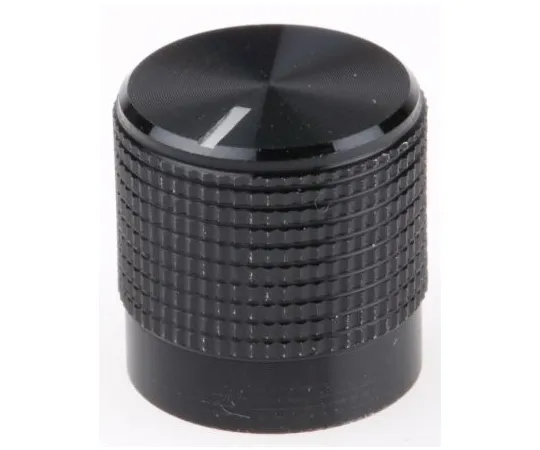 63-5092-15　RS Potentiometer Knob, Push-On Type, 15mm Knob Diameter, Black, Splined Shaft Type, 6mm Shaft　777-7312