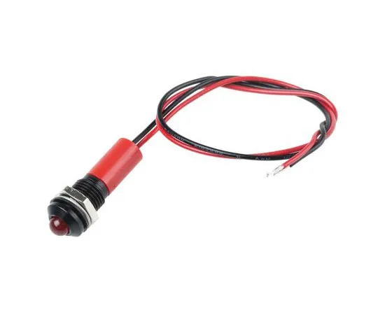 63-5024-26　RS PRO Red Indicator, 110 V ac, 8mm Mounting Hole Size, Lead Wires Termination, IP67　723-9662