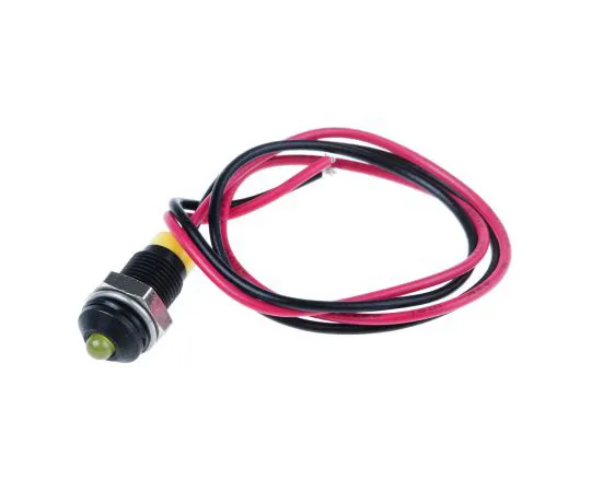 63-5022-29　RS PRO Yellow Indicator, 2 V dc, 6mm Mounting Hole Size, Lead Wires Termination, IP67　722-7716